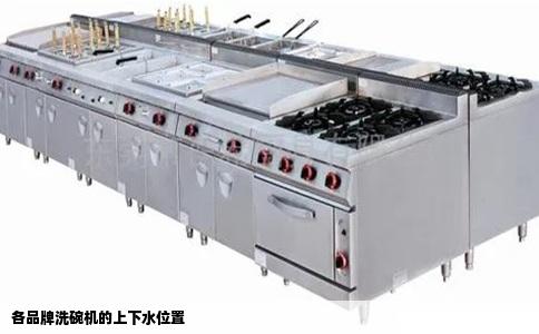 各品牌洗碗机的上下水位置